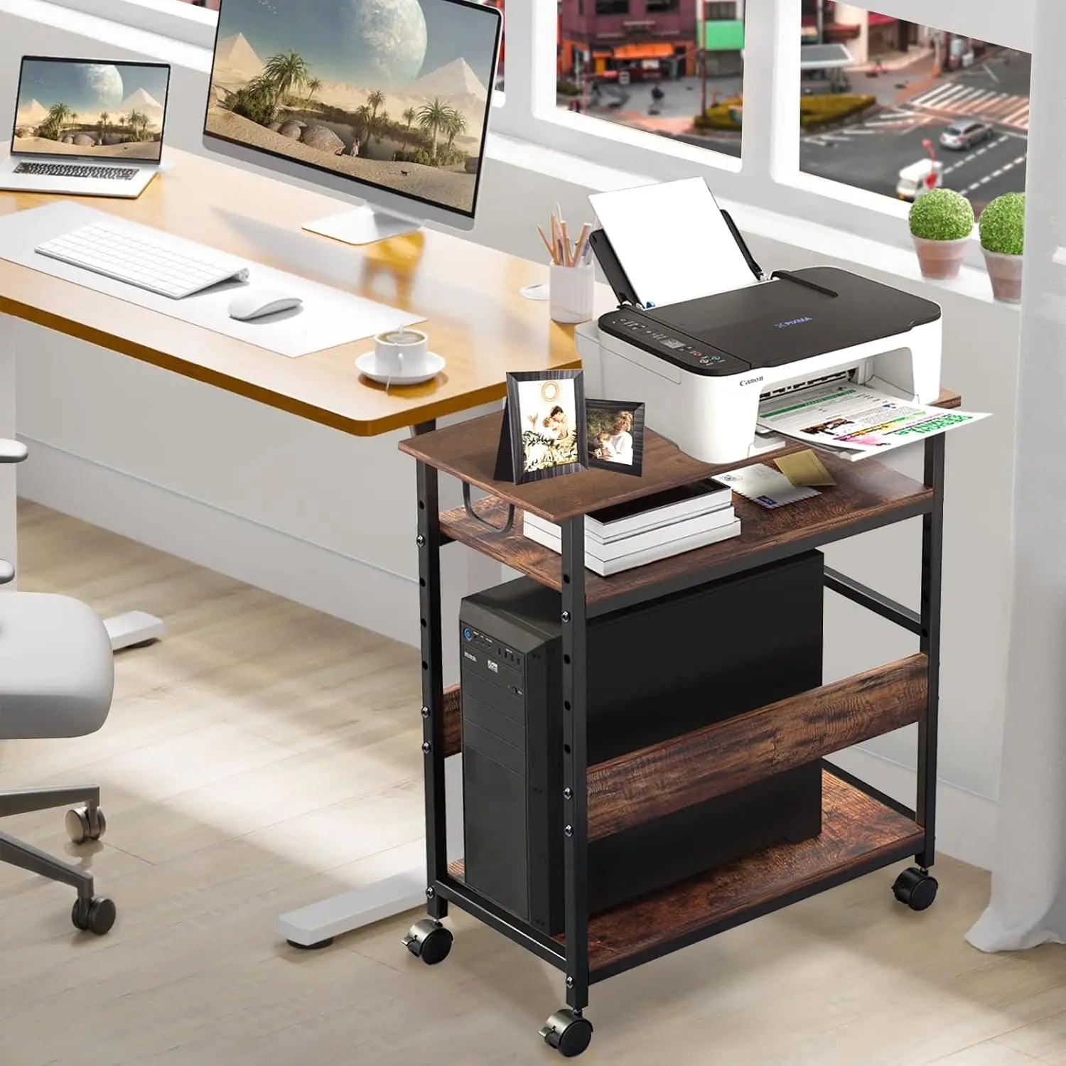 Adjustable 3-Tier Computer Tower Stand - Ciao Stilista #