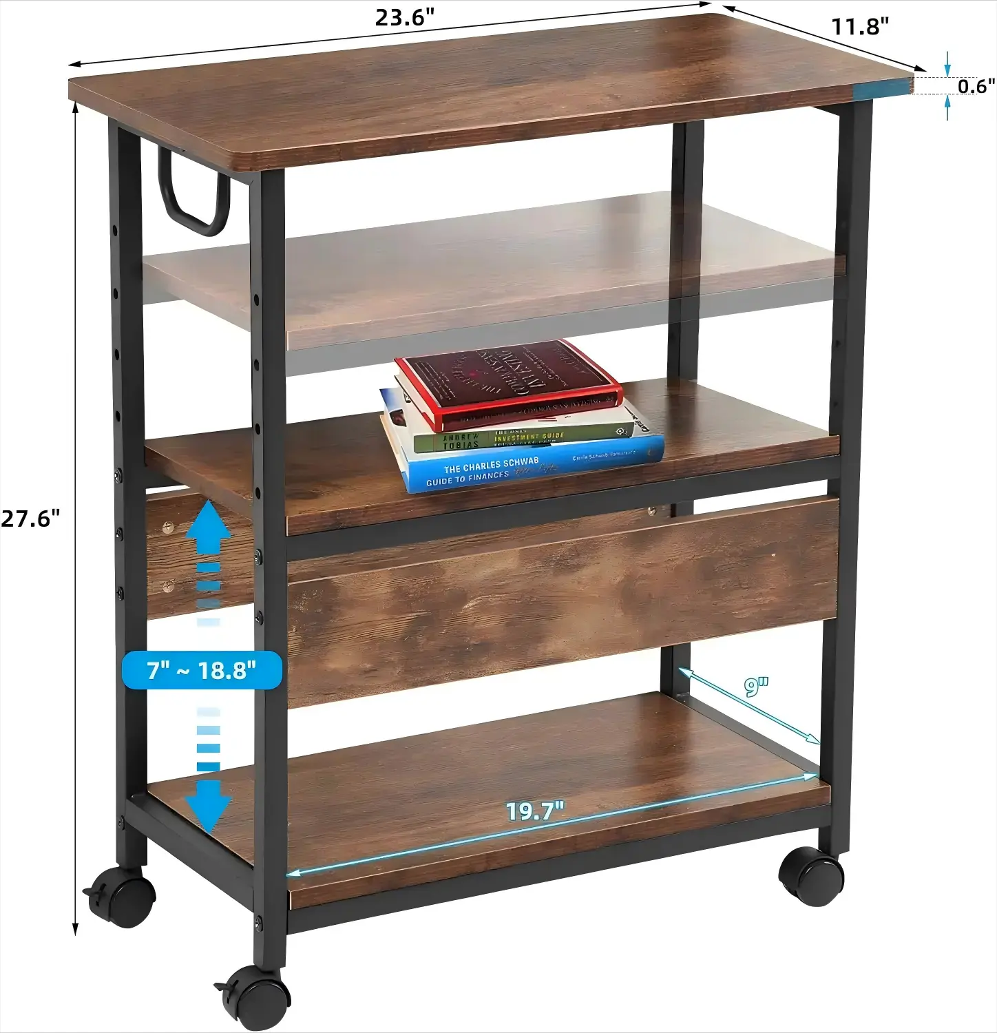 Adjustable 3-Tier Computer Tower Stand