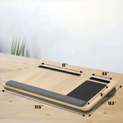 Versatile Wooden Portable Lap Desk with Cushion